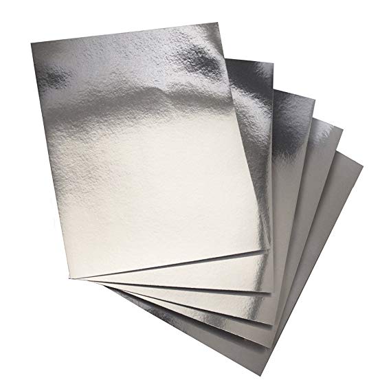 Hygloss Products Metallic Foil Board Sheets - 8.5 x 11 Inches – Silver, 25 Pack