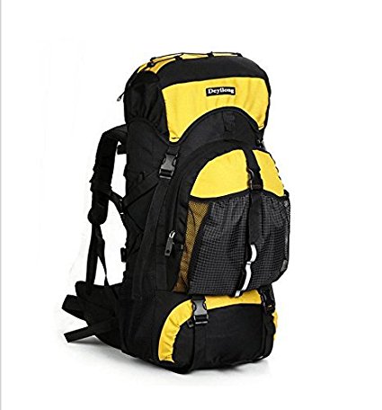 Zoeson 65L Mountaineering Backpack High-capacity Professional Waterproof Outdoor Sports Hiking Rock Climbing Camping Backpack-yellow