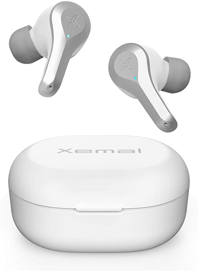 Edifier X5 True Wireless Stereo Earbuds, Bluetooth 5.0 Music Earbuds with CVC 8.0 Noise Canceling, TWS in-Ear Headphones with Charge Case, IP55 Dustproof & Waterproof, Deep Bass White