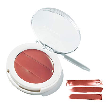 3-in-1 Lip   Cheek Cream. Coconut Extract for Radiant, Dewy, Natural Glow - UNDONE BEAUTY Lip to Cheek Palette. Blushing, Highlighting & Tinting. Sheer to Opaque Color. Vegan & Cruelty Free. Rosewood