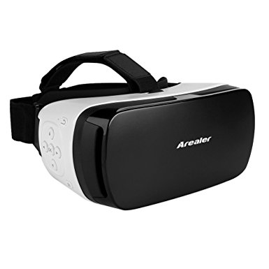 Arealer® VR SPACE Virtual Reality Glasses VR Headset 3D Movie VR Games Supports Bluetooth 3.0 Self-timer Siri Universal for Android iOS Smart Phones within 3.5 to 5.5 Inches