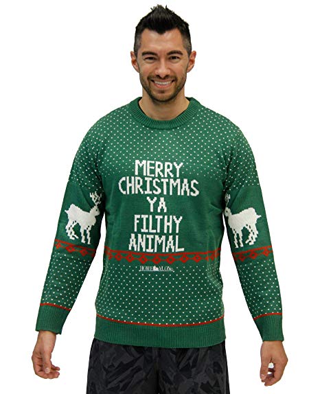 TV Store Ugly Christmas Sweater Home Alone Merry Christmas Ya Filthy Animal