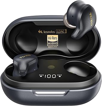 TOZO Golden X1 Wireless Earbuds Balanced Armature Driver and Hybrid Dynamic Driver, Bluetooth Headphones OrigX Pro, LDAC & Hi-Res Audio Wireless, Noise Cancellation Headset Galaxy Blue/Black