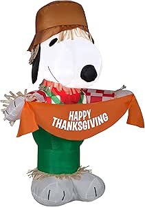 Gemmy 3.5' Airblown Inflatable Snoopy as Scarecrow (Peanuts)