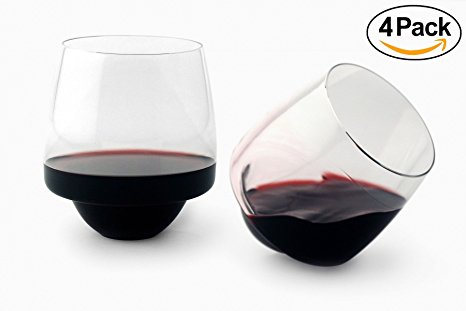 Cortunex Saturn Wine Glass | Unique and Elegant Spill-resistant Red Wine Glass Design | Set of 4