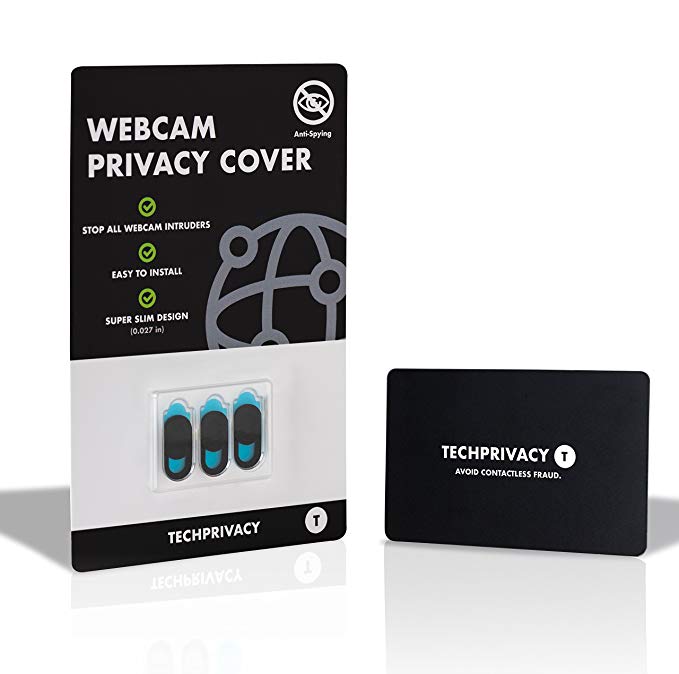 Webcam Privacy Cover & RFID Blocking Card by TechPrivacy – Avoid Contactless Theft. RFID Contactless Card Protector suitable for Wallets, Card Holders, Card Sleeves, Protects Your Debit and Credit Cards from Contactless Fraud