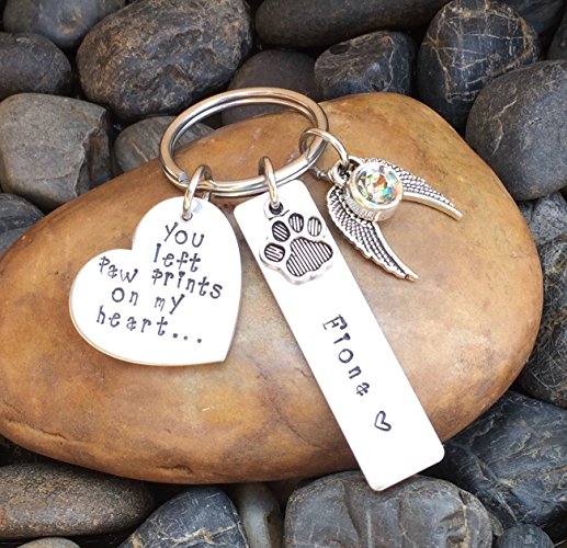 You Left Paw Prints On My Heart Memorial Key Chain | Pet Memorial Key Chain | Pet Sympathy Gift | Pet Memorial Keepsake | Pet Remembrance