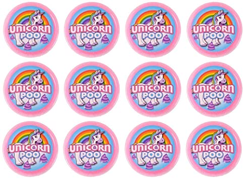 OIG Brands Unicorn Slime for Girls and Boys - 12 Pack Goody Bag Filler, Birthday Gifts for Kids Non-Toxic (Unicorn Poop)