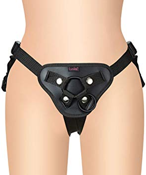 Luvkis Adjustable Wearable Strap-on Harness, Fit for Silicone Dildo,Mini Pocket for Bullet Vibrator in Double Vibrating Stimulation, for Women and Men Masturbation Sex Play,Dildo Pegging