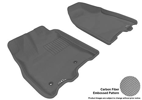 3D MAXpider Front Row Custom Fit All-Weather Floor Mat for Select Toyota Sienna Models - Kagu Rubber (Gray)