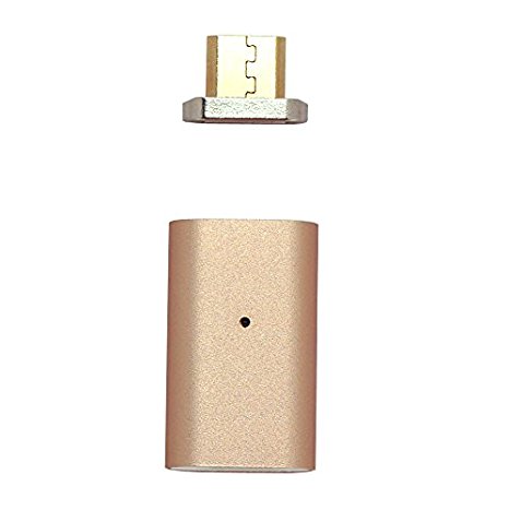 CyberTech Premium Magnetic Micro USB Charging Connector LED Status Display for Android Tablets,Samsung, HTC, LG, Motorola, Sony, Smartphones (Tip Gold)