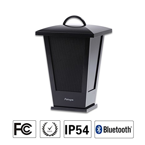 Bluetooth Speaker Waterproof ,Portable Outdoor Wireless Speaker with LED Strip Lights around,Support 2 or More Speakers 5.8Ghz Pairing Sync Shared Audio,Lantern Design Black Pohopa