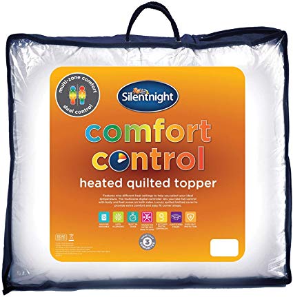 Silentnight Multi-Zone Heated Quilted Mattress Topper, Double, White