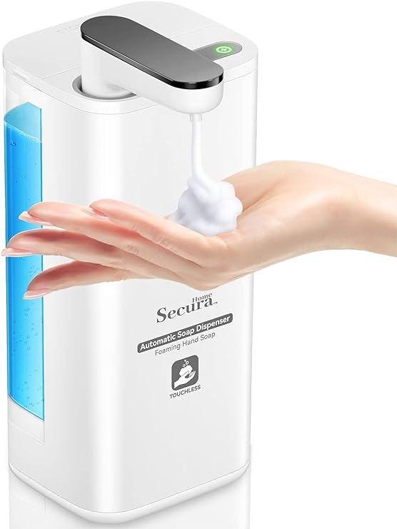 Secura 16oz Automatic Foam Soap Dispenser, 180° Adjustable Nozzle Touch-Free Foaming Hand Soap Dispenser, Perfect for Kitchen or Bathroom