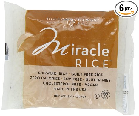 Miracle Noodle Shirataki Rice, 8-Ounce Packages (Pack of 6)