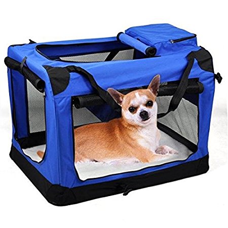 Yaheetech Soft Sided Dog House Style Pet Carrier Crate Available as 24, 28 ,40 &48" Designed for Pet Comfort with fleece cotton Bedding - Not For Airline Use