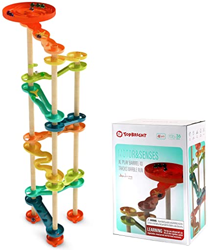 TOP BRIGHT Marble Run Set, Marble Race Maze Track Game for Kids Ages 3-5 Year Old, STEM Construction Building Blocks Discovery Toys for 3 4 5 Year Old Boy and Girl Gifts