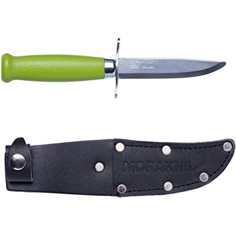 Morakniv Classic Scout 39 Safe Knife with Sandvik Stainless Steel Blade and Leather Sheath, 3.3-Inch