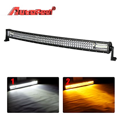 LED Light Bar Curved, Autofeel 42 inch 304W Triple Row Driving Light Emergency Light Fog Light Snow Lights Flashing Amber Light Off Road Light for Pickup Truck Jeep ATV UTV Wrangler SUV Dodge Ram Ford