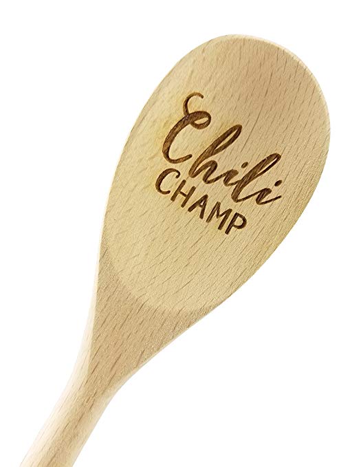 Engraved 14in Chili Champ Wood Spoon Prize (1 Spoon) - Chili Cook Off Trophy