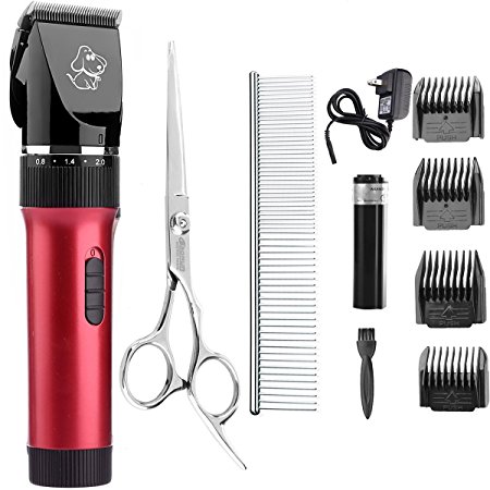 Sminiker Low Noise Rechargeable Cordless Cat and Dog Clippers - Professional Pet Clippers Grooming Kit,animal clippers Pet Grooming Kit