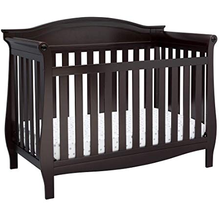 Delta Children Lancaster 4-in-1 Convertible Baby Crib, Dark Chocolate