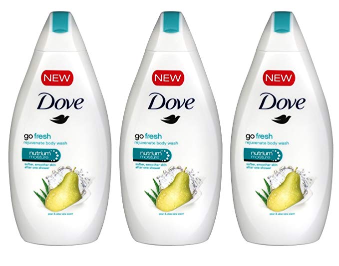 Dove Go Fresh Body Wash, Pear and Aloe Scent, 16.9 Ounce / 500 mililiter (Pack of 3) International Version