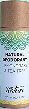 Natural Deodorant, Eco Friendly, Plastic Free, Cruelty Free, aluminium Free, Handmade in UK, Womens & Mens Natural Deodorant Stick (Lemongrass & Tea Tree)