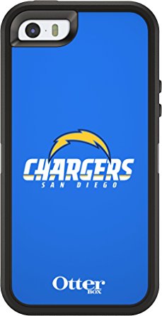 OtterBox DEFENDER SERIES Case for iPhone 5/5s/SE - Retail Packaging - NFL CHARGERS (BLACK/NFL SAN DIEGO CHARGERS)