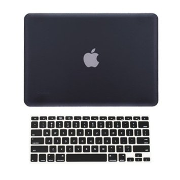 TopCase 2 in 1 Ultra Slim Light Weight Rubberized Hard Case Cover and Keyboard Cover for Macbook Pro 13-inch 13 A1278with or without Thunderbolt with TopCase Mouse Pad Macbook Pro 13 A1278 Black