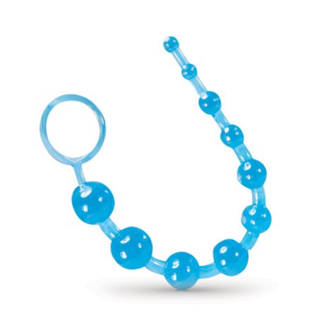 Anal Beads Silicone Butt Beads Pull Chain with 10 Beads Adult Sex Toys Anal Sex Toy Blue