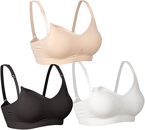 Lemef Nursing Bras for Breastfeeding Maternity Bras for Pregnancy Everyday Sleep Bras 3 Pack