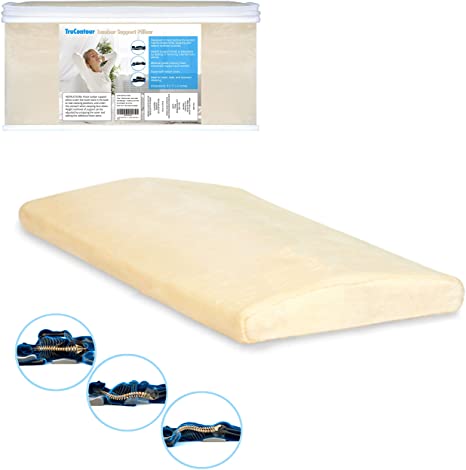 Lumbar Pillow for Sleeping - Adjustable Height - Includes Travel Storage Case (Original)
