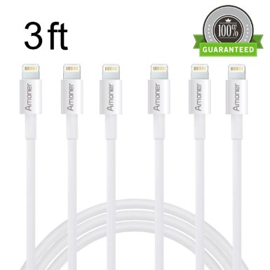 Amoner 6 Pack iPhone 8 pin Lightning to USB Charge and Sync Cable Cord