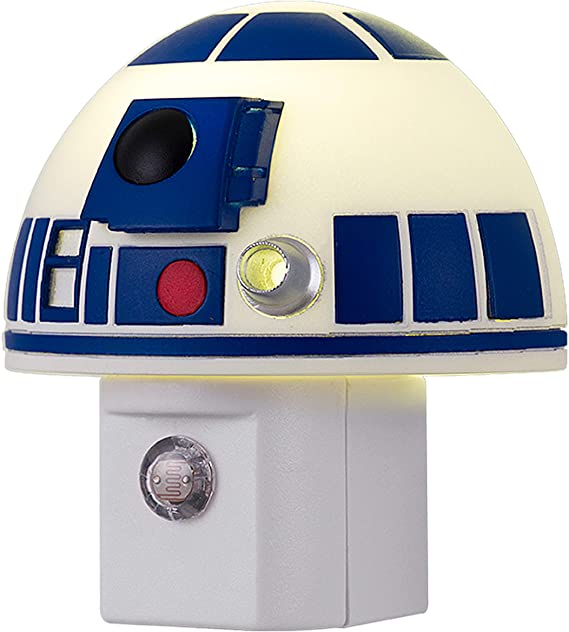 Star Wars Mini R2-D2 LED Night Light, Collector’s Edition, Plug-in, Dusk to Dawn Sensor, Disney, Ideal for Bedroom, Bathroom, Nursery, 44605