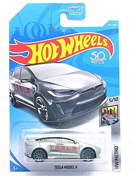 Hot Wheels 2018 50th Anniversary HW Metro Tesla Model X 247/365, Silver