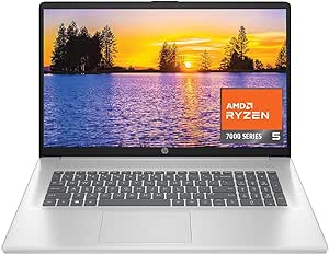 HP 17.3 inch Laptop, FHD Display, AMD Ryzen 5 7520U, 16 GB RAM, 512 GB SSD, AMD Radeon Graphics, Windows 11 Home, 17-cp2099nr (2024)