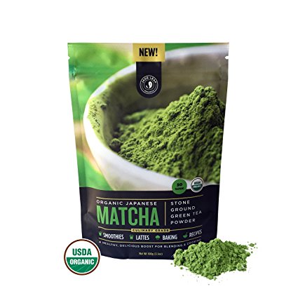 Jade Leaf - Organic Japanese Matcha Green Tea Powder, Classic Culinary Grade (For Blending & Baking) – [100g Value Size]