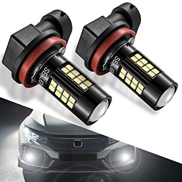 H11 LED Fog Lights SEALIGHT 38 SMD High Power H8 H16 Led Bulb for DRL or Fog Lights, Xenon White H11 LED 2 Yr Warranty Extremely Bright 6000K