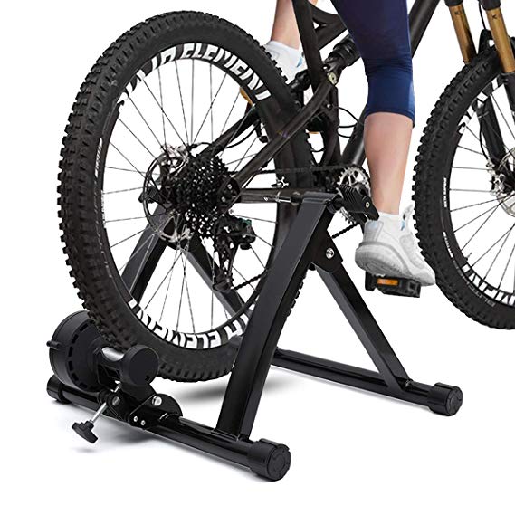 KINGSO Bike Trainer Stand Steel Bicycle Exercise Magnetic Stand with Noise Reduction Wheel