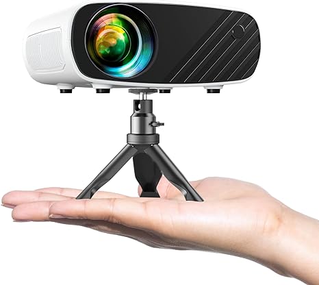 Mini Projector, ELEPHAS Projector with Tripod and Carry Bag 2023 Upgraded 1080P HD projecteur for iPhone, 10000L Portable Projector Compatible with Android/iOS/Windows/TV Stick/HDMI/USB