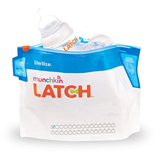 LATCH Munchkin Sterilizer Bags-6 Piece White/Blue