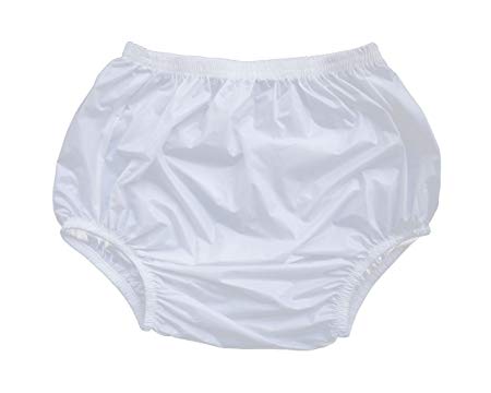 Haian Adult Incontinence Pull-on Plastic Pants Color White 3 Pack (Large)