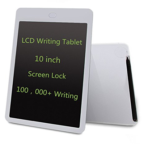 LCD Writing Tablet，10-inch Screen Lock Electronic Writing Board，Portable Handwriting Notepad with stylus for Kids and Adults at Home, School and Work Office.