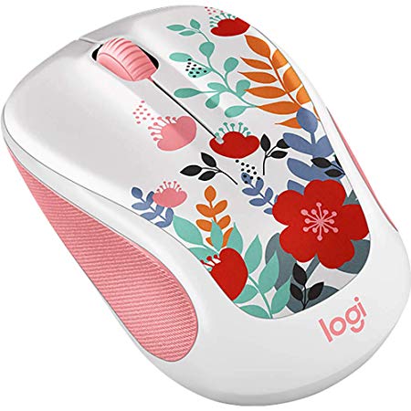 Logitech Color Collection - Mouse - Optical - 5 Buttons - Wireless - 2.4 GHz - USB Wireless Receiver - Summer Bouquet