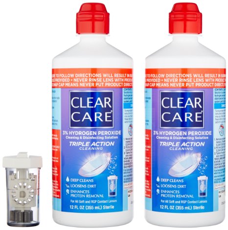 Alcon Clear Care with Lens Case, Twin pack,12 Ounce Each