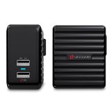 plusLIFEGUARD Dual USB Wall Charger 31A With IQ Technology - Black