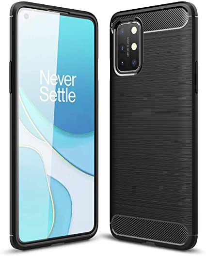 DAMONDY for OnePlus 8T 5G Case,OnePlus 8T Case,Slim TPU Cover Thin Flexible Bumper Carbon Fiber Lightweight Protective Phone Cases for OnePlus 8T 5G -Black