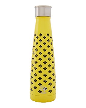 S'ip by S'well Insulated, Double-Walled, Stainless Steel Water Bottle, 15 oz, Honey Bee