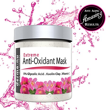 BEST GLYCOLIC ACID FACIAL MASK to reduce wrinkles, blemishes, blackheads & pore minimizer. Premium Deep Cleansing Beauty Treatment for all skin types. All Natural & Organic Green Tea, Vitamin C & Aloe